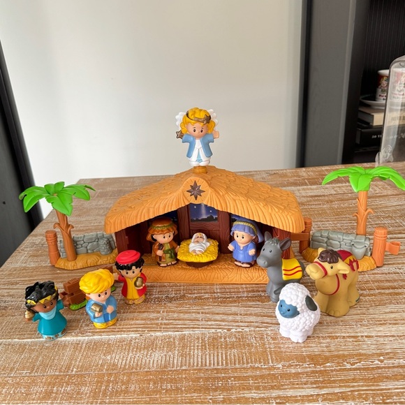 2002 Vintage Little People Nativity Scene toy playset musical jesus fisher price - Picture 1 of 10